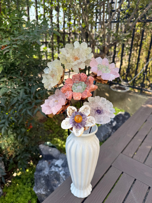 Handcrafted Natural Crystal Geode Flower