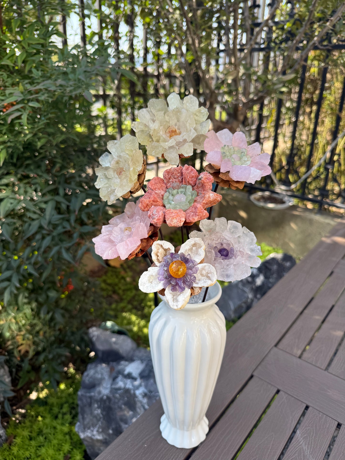 Handcrafted Natural Clear Quartz Rough Flower