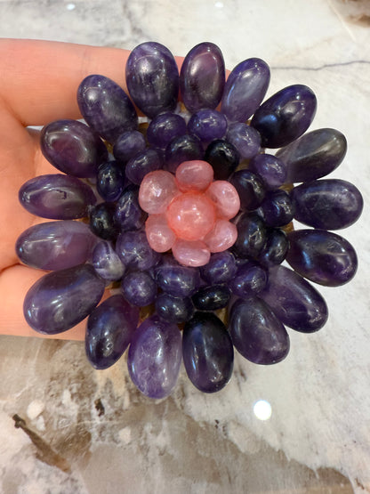 Handcrafted natural amethyst flower