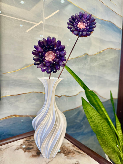 Handcrafted natural amethyst flower