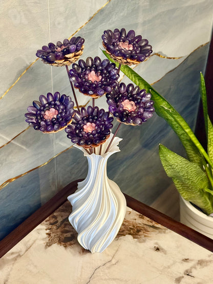 Handcrafted natural amethyst flower