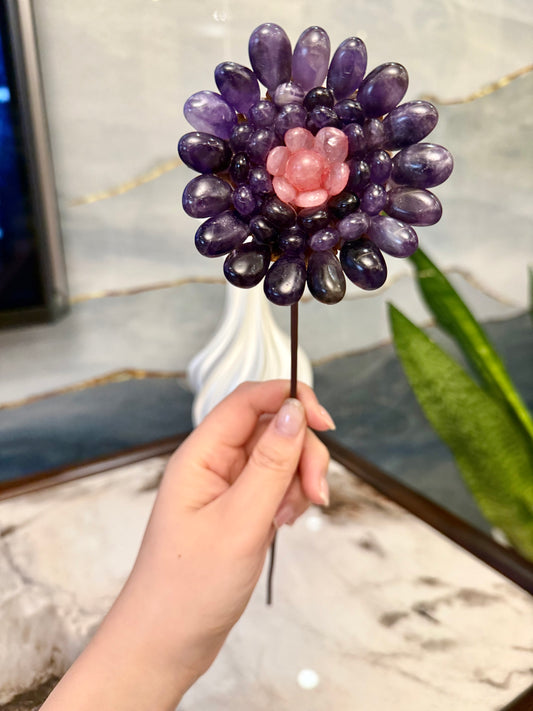 Handcrafted natural amethyst flower