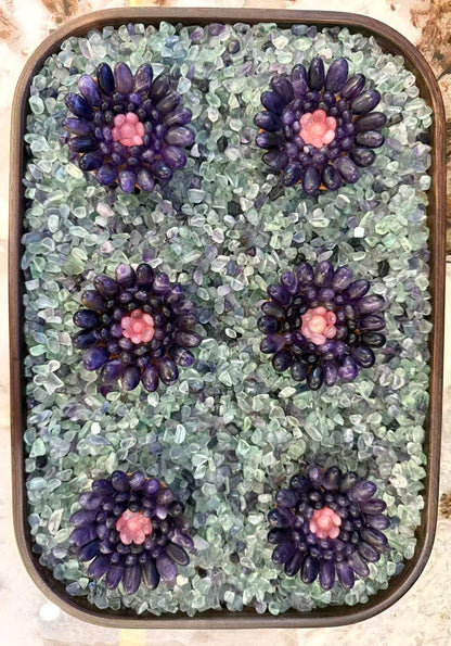 Handcrafted natural amethyst flower