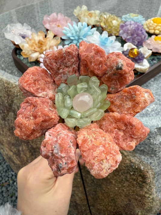 Handcrafted Natural Golden Sun Rough Crystal Flower