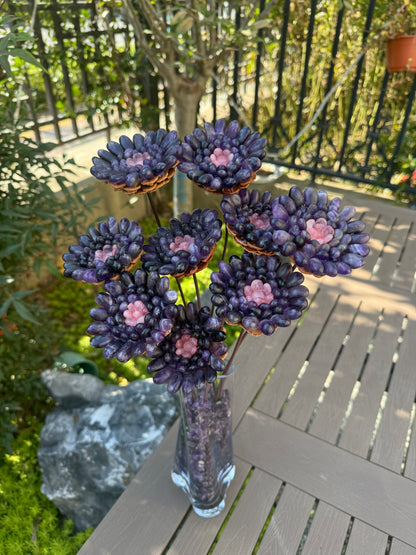 Handcrafted natural amethyst flower