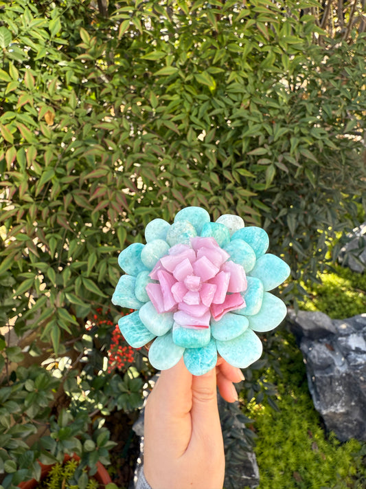 Handcrafted Natural Tianhe Stone Crystal Flower