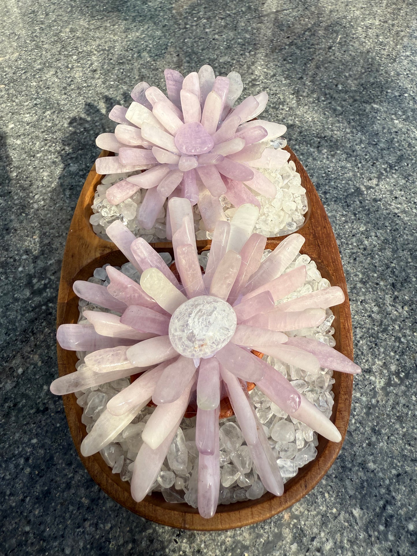 Handcrafted Natural Purple Lithium-Rich Quartz Flower