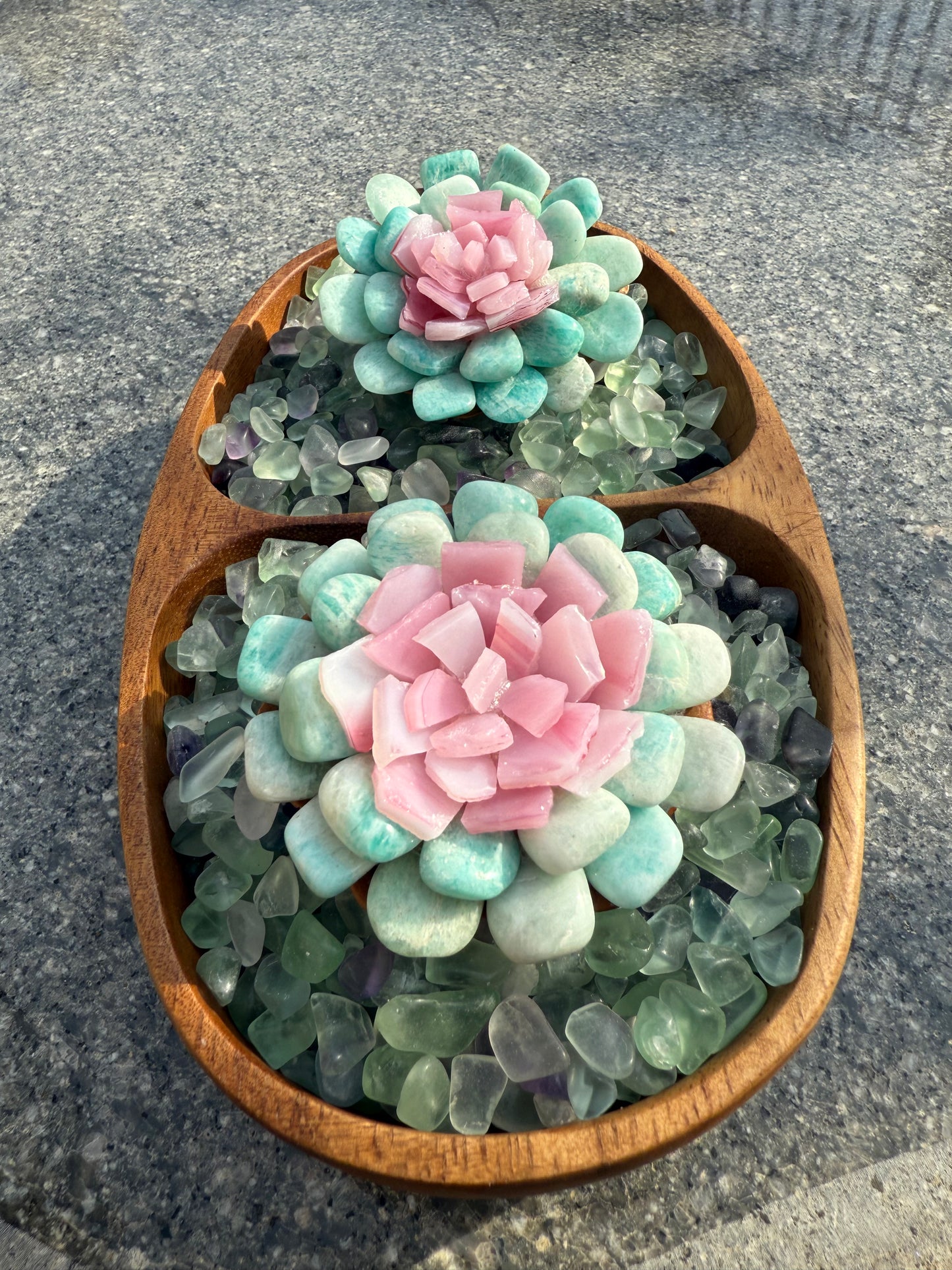 Handcrafted Natural Tianhe Stone Crystal Flower