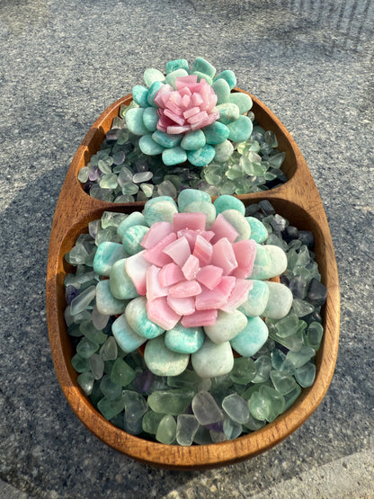 Handcrafted Natural Tianhe Stone Crystal Flower