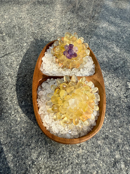 Handcrafted Natural Citrine Crystal Flower