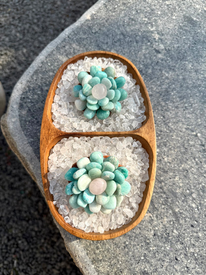 Handcrafted Natural Tianhe Stone Crystal Flower