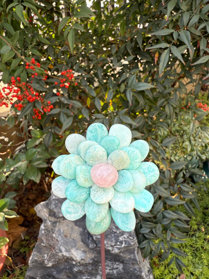 Handcrafted Natural Tianhe Stone Crystal Flower